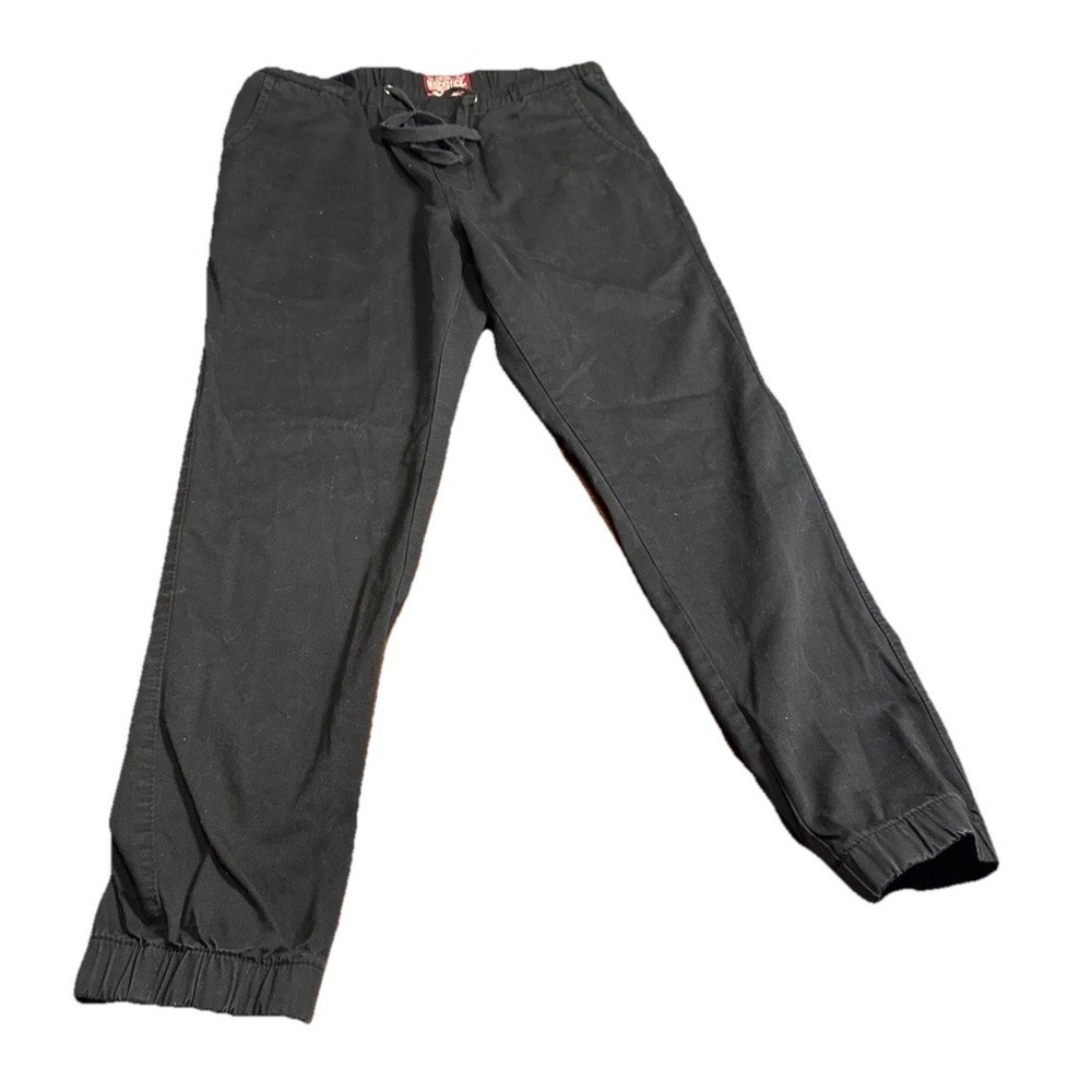 Matchstick Black‎ Jogger Pants Mens L 32 Drawstring Elastic Cuff Casual